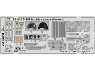 Eduard photodecoupe avion SS810 Zoom amélioration S-199 Bubble canopy WeekEnd Eduard 1/72