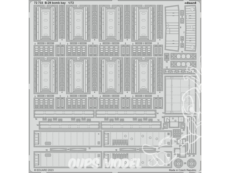 Eduard photodecoupe avion 72733 Baie de bombe B-29 Hobby 2000 / Academy 1/72
