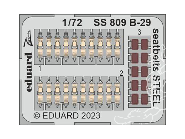 Eduard photodecoupe avion SS809 Harnais métal B-29 Hobby 2000 / Academy 1/72