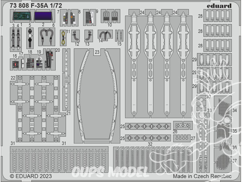 Eduard photodecoupe avion 73808 Amélioration F-35A Tamiya 1/72