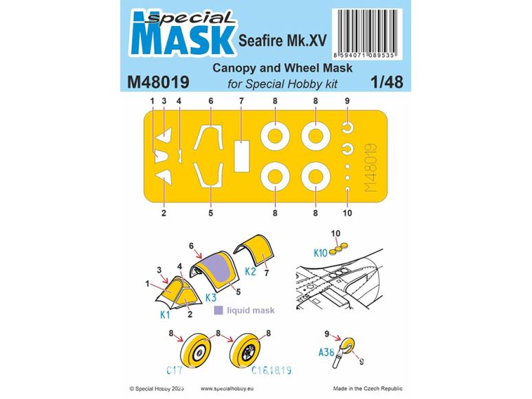 Special Hobby Masque avion M48019 Seafire Mk.15 kit Special Hobby 1/48