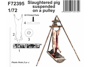 CMK Personnage resine F72395 Porc abattu suspendu à une poulie Imprimé en 3D 1/72