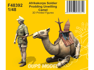 CMK Personnage resine F48392 Un soldat de l’Afrikakorps tirant un chameau réticent Imprimé en 3D 1/48