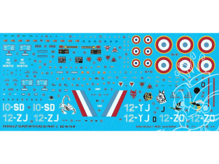 Decalques Berna decals BD48-76 DASSAULT SUPER MYSTERE B2 Partie 3 1/48