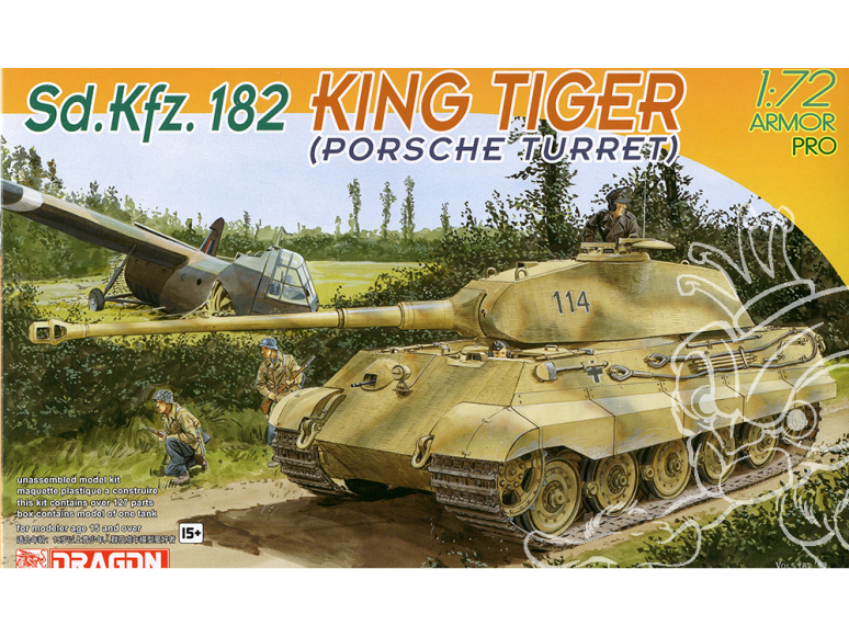 DRAGON maquette militaire 7231 Sd.Kfz.182 Kingtiger Tourelle Porsche 1/72