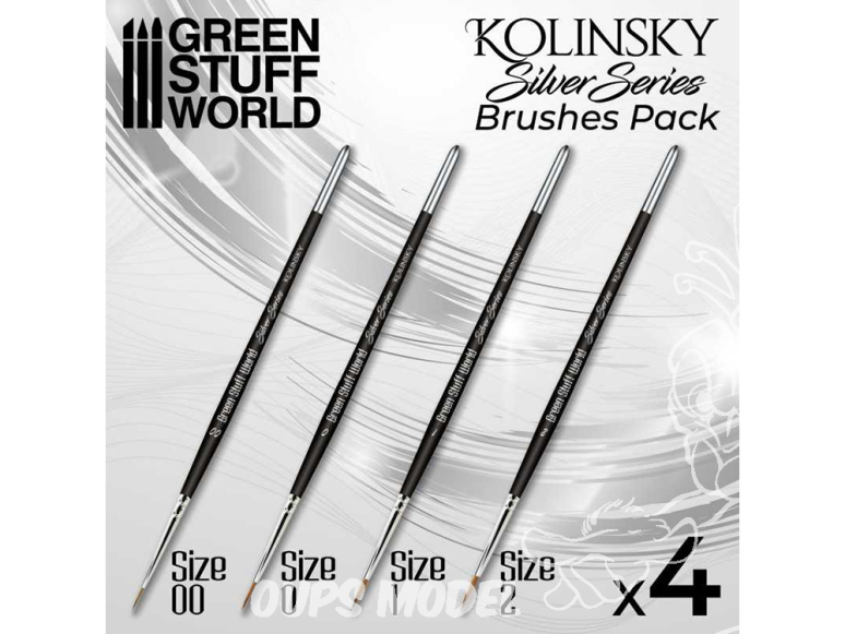 Green Stuff 506921 SILVER SERIES Set de Pinceaux Kolinsky