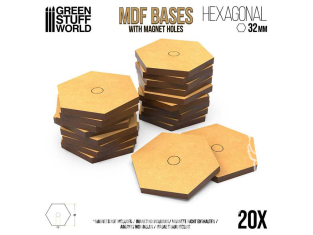 Green Stuff 518220 Socles hexagonaux Battletech MDF 32 mm