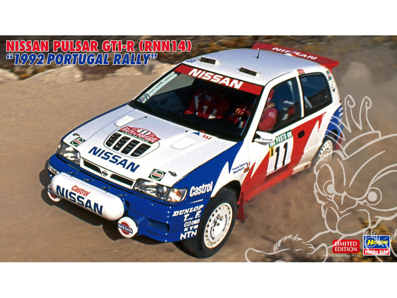 Hasegawa maquette voiture 20639 Nissan Pulsar GTI-R (RNN14) "1992 Portugal Rally" 1/24