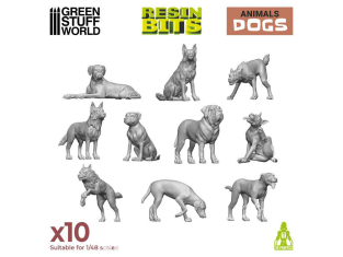 Green Stuff 517919 Set imprimé en 3D - Chiens 1/48