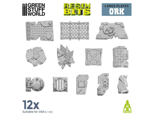 Green Stuff 518176 Set imprimé en 3D Plaques d'orcs grands 1/48