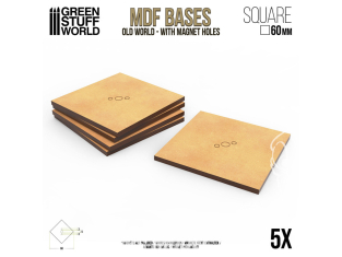 Green Stuff 518527 Socles CARRÉS Old World 60 mm en MDF