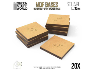 Green Stuff 518503 Socles CARRÉS Old World 30 mm en MDF