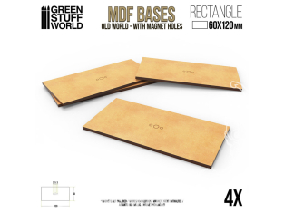 Green Stuff 518534 Socles rectangle Old World 30 mm en MDF