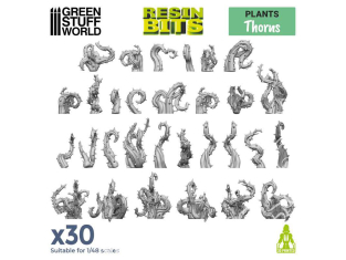 Green Stuff 511152 Set imprimé en 3D Épines 1/48