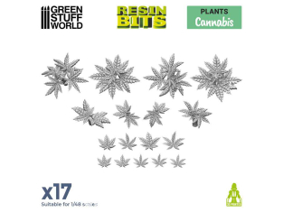 Green Stuff 511313 Set imprimé en 3D - Cannabis 1/48
