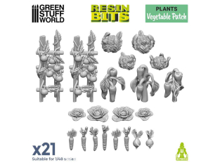 Green Stuff 511108 Set imprimé en 3D - Légumes 1/48