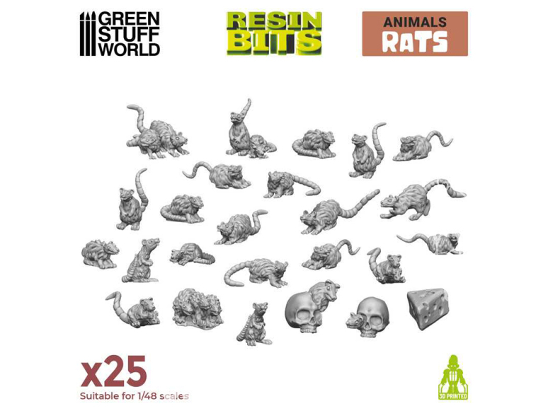 Green Stuff 508689 Set imprimé en 3D - Petits Rats 1/48