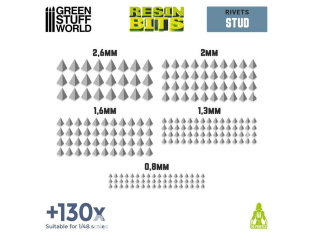 Green Stuff 517469 Set imprimé 3D - Micro Rivet Pointus 1/48