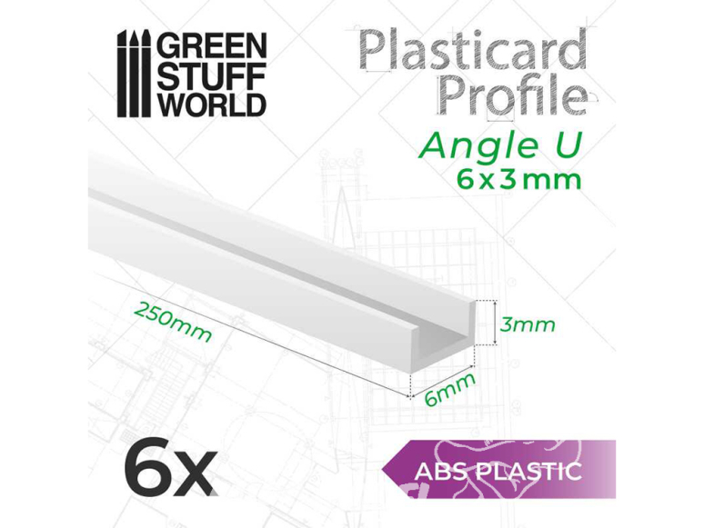 Green Stuff 517780 Plasticard PROFILÉ-U - 6x3mm