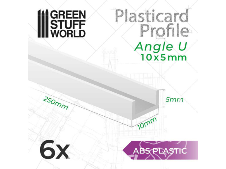 Green Stuff 517773 Plasticard PROFILÉ-U - 10x5mm