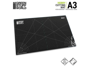 Green Stuff 514956 Tapis de Découpe A3 NOIR