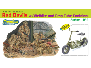 DRAGON maquette militaire 6585 Red Devils avec Welbike et conteneur Drop Tube, Arnhem 1944 1/35