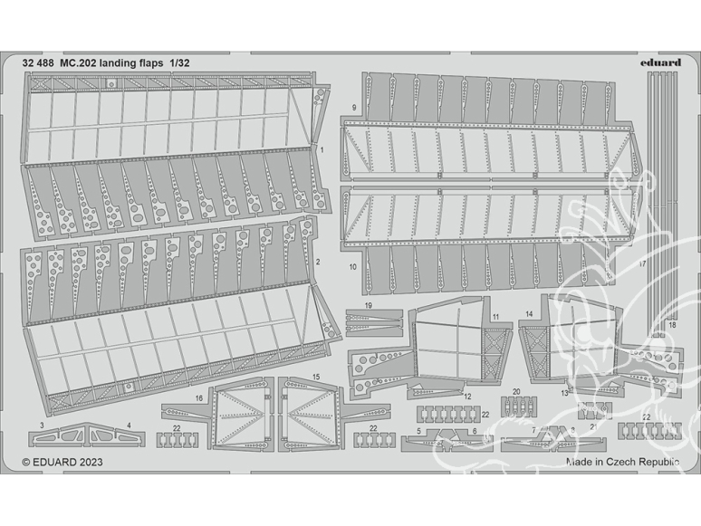 Eduard photodécoupe avion 32488 Volets d'atterrissage MC.202 Italeri 1/32