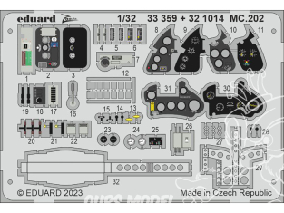 Eduard photodécoupe avion 33359 Zoom amélioration MC.202 Italeri 1/32