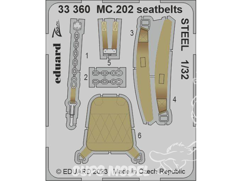 Eduard photodécoupe avion 33360 Harnais métal MC.202 Italeri 1/32