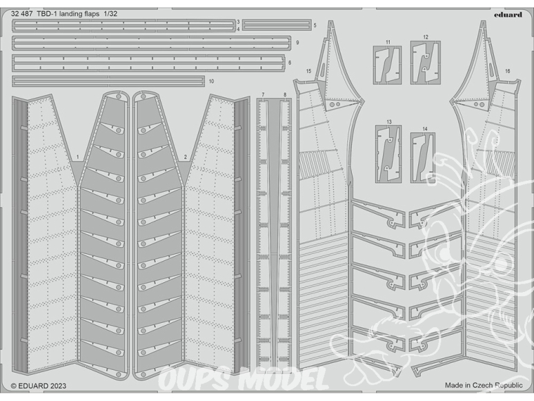Eduard photodécoupe avion 32487 Volets d'atterrissage TBD-1 Trumpeter 1/32