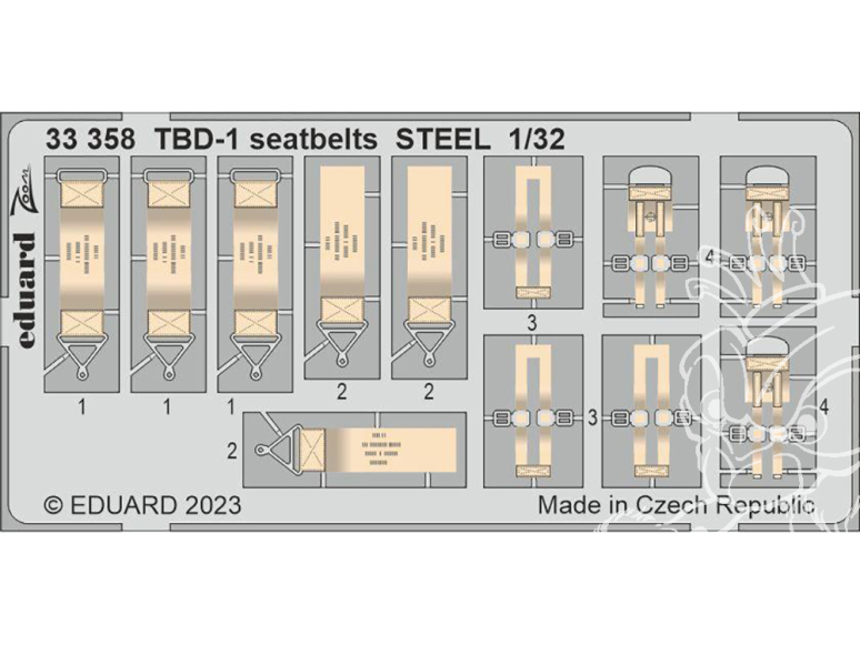 Eduard photodécoupe avion 33358 Harnais métal TBD-1 Trumpeter 1/32