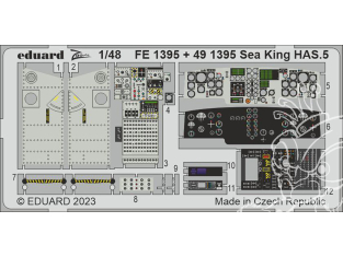 EDUARD photodecoupe hélicoptère 491395 Amélioration Sea King HAS.5 Airfix 1/48