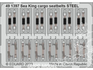 EDUARD photodecoupe hélicoptère 491397 Harnais métal cargo Sea King HU.5 Airfix 1/48