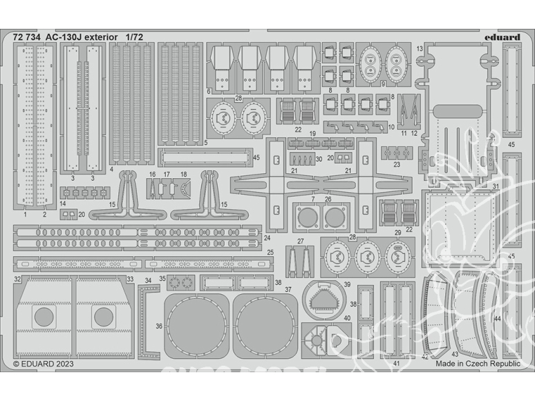 Eduard photodecoupe avion 72734 Extérieur AC-130J Zvezda 1/72