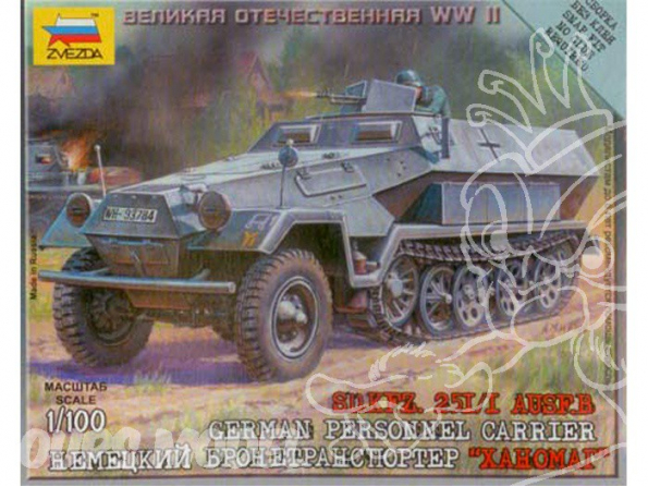 ZVEZDA maquettes militaire 6127 Sd.Kfz.251/1 Ausf.B 1/100