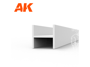 AK interactive ak6571 POUTRES FORME H 4.00 x 4.00 x 350mm STYRÈNE 3 unités