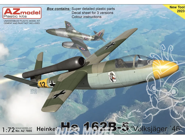 AZ Model Kit avion AZ7855 Heinkel He 162B-5 “Volksjäger 46” 1/72