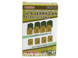 Hero Hobby Kits maquette accessoires E35008 Set de Jerry cans US 20L et bidons en plastique 20L 1/35