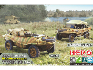 Hero Hobby Kits maquette militaire H35003 Schwimmwagen Type 166 MG34 + capote toile 1/35