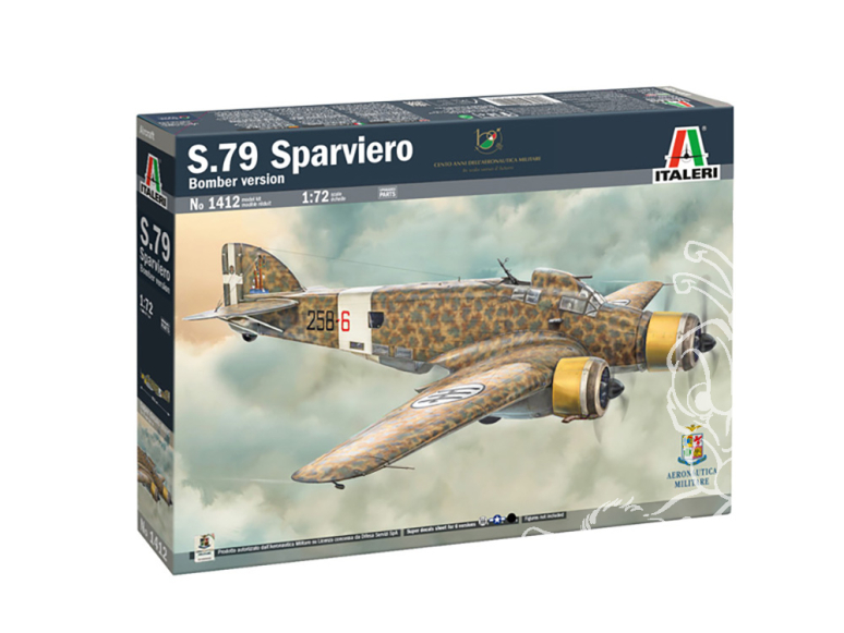 Italeri maquette avion 1412 Version bombardier S.79 Sparviero 1/72
