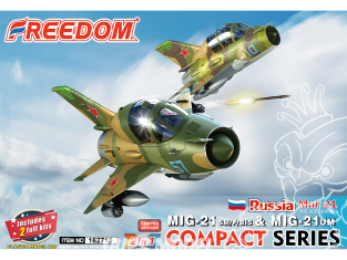 Freedom Compact series 162715 MiG-21 SM/F/BIS Monoplace / MiG-21 UM Biplace - 2 Kits inclus