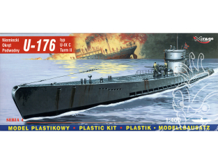 Mirage maquette Sous-marins 40041 Sous-marin allemand U-176 type U-IX C Turm II 1/400