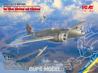 Icm maquette avion DS7204 Dans le ciel de Chine (Ki-21-Ia, deux Кі-27а) 1/72