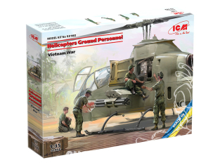 Icm maquette helicoptére 53102 Personnel au sol des hélicoptères guerre du Vietnam 1/35