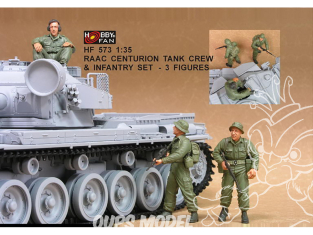 Hobby Fan kit personnages HF573 ÉQUIPAGE DE CHARS ET D'INFANTERIE RAAC CENTURION ENSEMBLE 3 FIGURINES 1/35