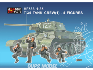 Hobby Fan kit personnages HF588 ÉQUIPAGE DE CHAR T-34 (I) WWII 4 FIGURINES 1/35