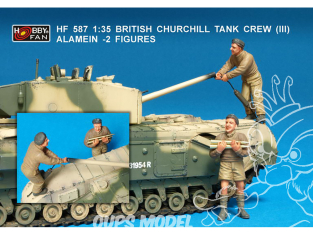 Hobby Fan kit personnages HF587 ÉQUIPAGE DE CHAR CHURCHILL BRITANNIQUE (III) ALAMEIN WWII 2 FIGURINES 1/35