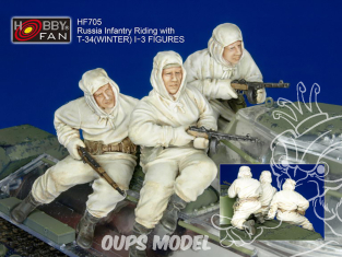 Hobby Fan kit personnages HF705 INFANTERIE RUSSE SUR UN T-34 (HIVER) I 1/35