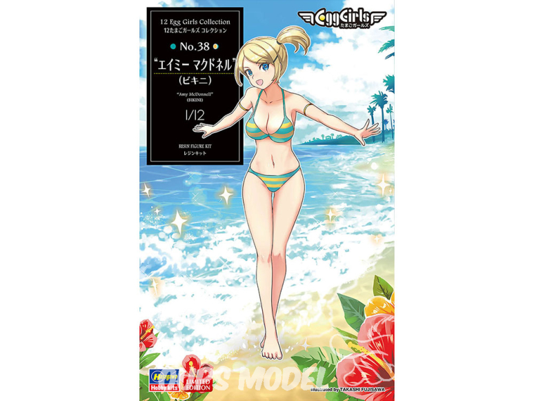 Hasegawa maquette figurine 52363 12 Egg Girls Collection n°38 « Amy McDonnell » (Bikini) 1/12