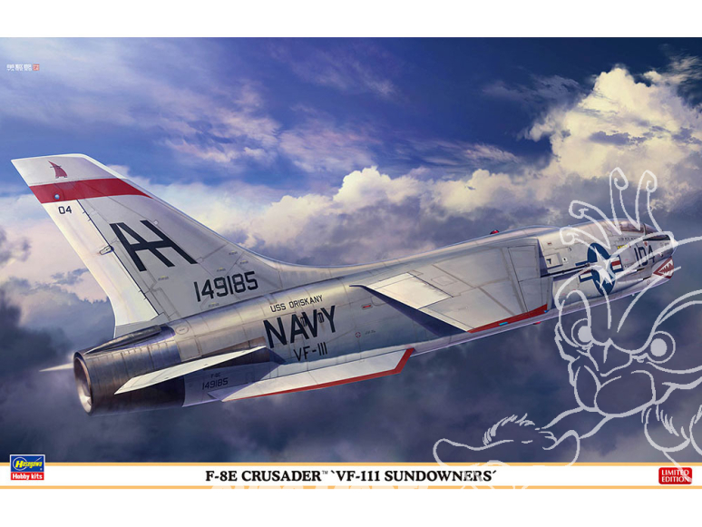 HASEGAWA maquette avion 07524 F-8E Crusader « VF-111 Sundowners » 1/48